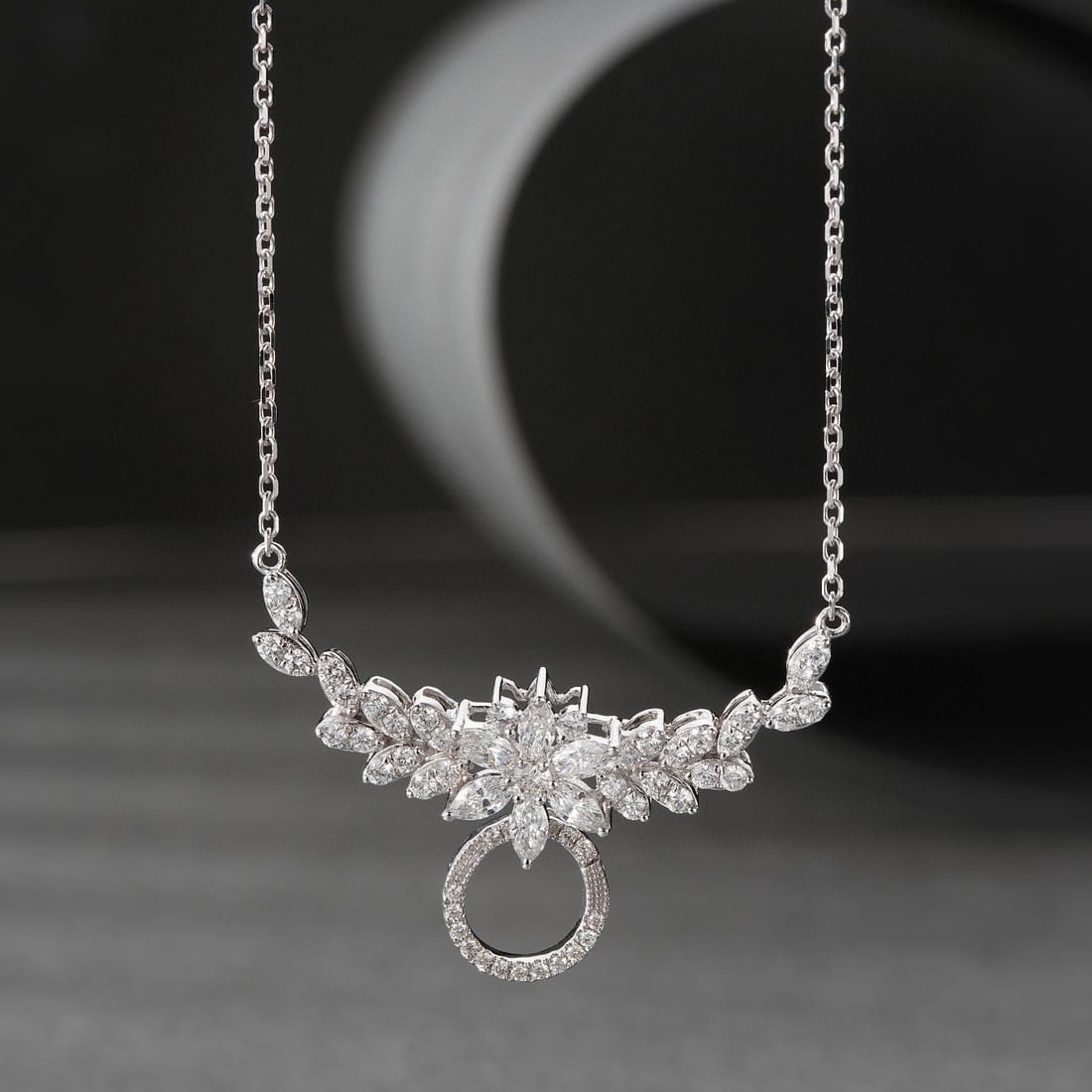 14k Gold 1.07 Ctw Natural H Diamond Necklace: Ref:230973018 // gold content:14k gold // main gemstone:diamond // shape:marquise // carat weight:0. 45ct // clarity grade:vs-si // color:h // treatment:natural // // adjacent gemstone 2 : diamond //