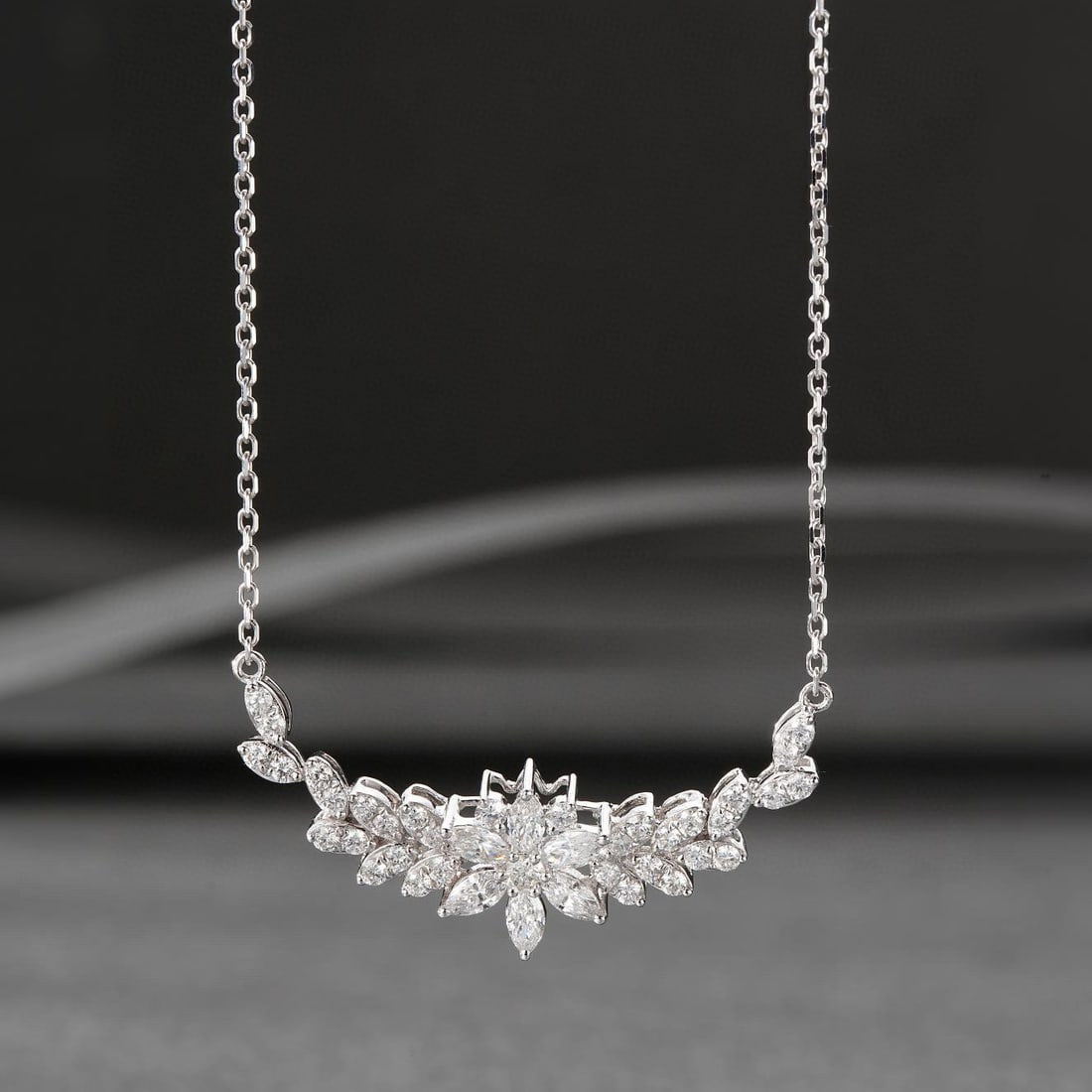 14k Gold 1.07 Ctw Natural H Diamond Necklace - 2