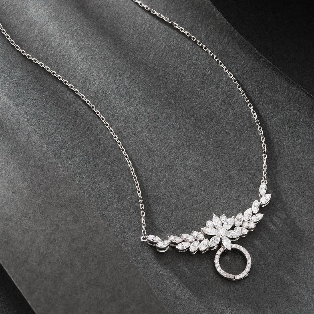 14k Gold 1.07 Ctw Natural H Diamond Necklace - 3