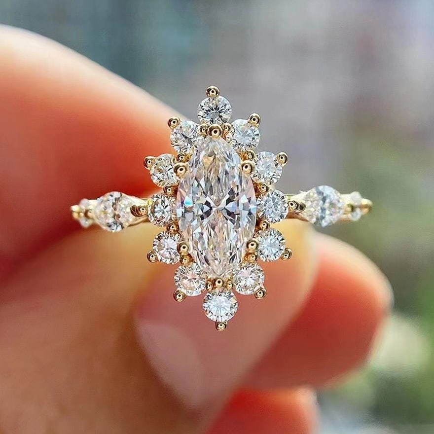 Gia Certified 14k Gold 0.50 Ct Natural G Vs2 Marquise Diamond Ring: Ref:230973024 // gold content:14k gold // ring size:7. 25us // // main gemstone:diamond // certified:gia // shape:marquise // carat weight:0. 50ct // clarity grade:vs2 // color:g // treatment:natural