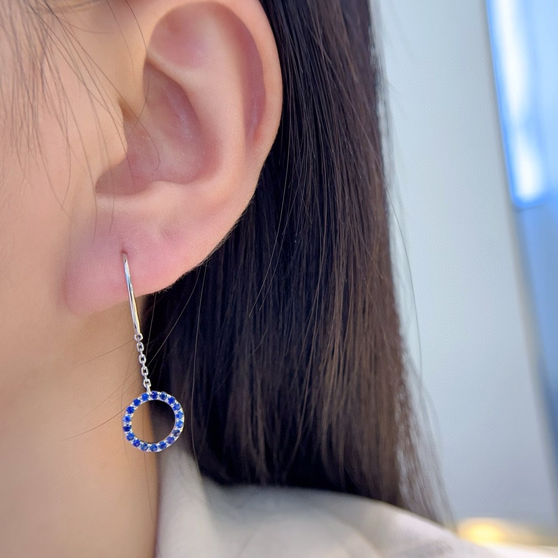 14k Gold 1.00 Ct Natural Sapphire Earrings - 2