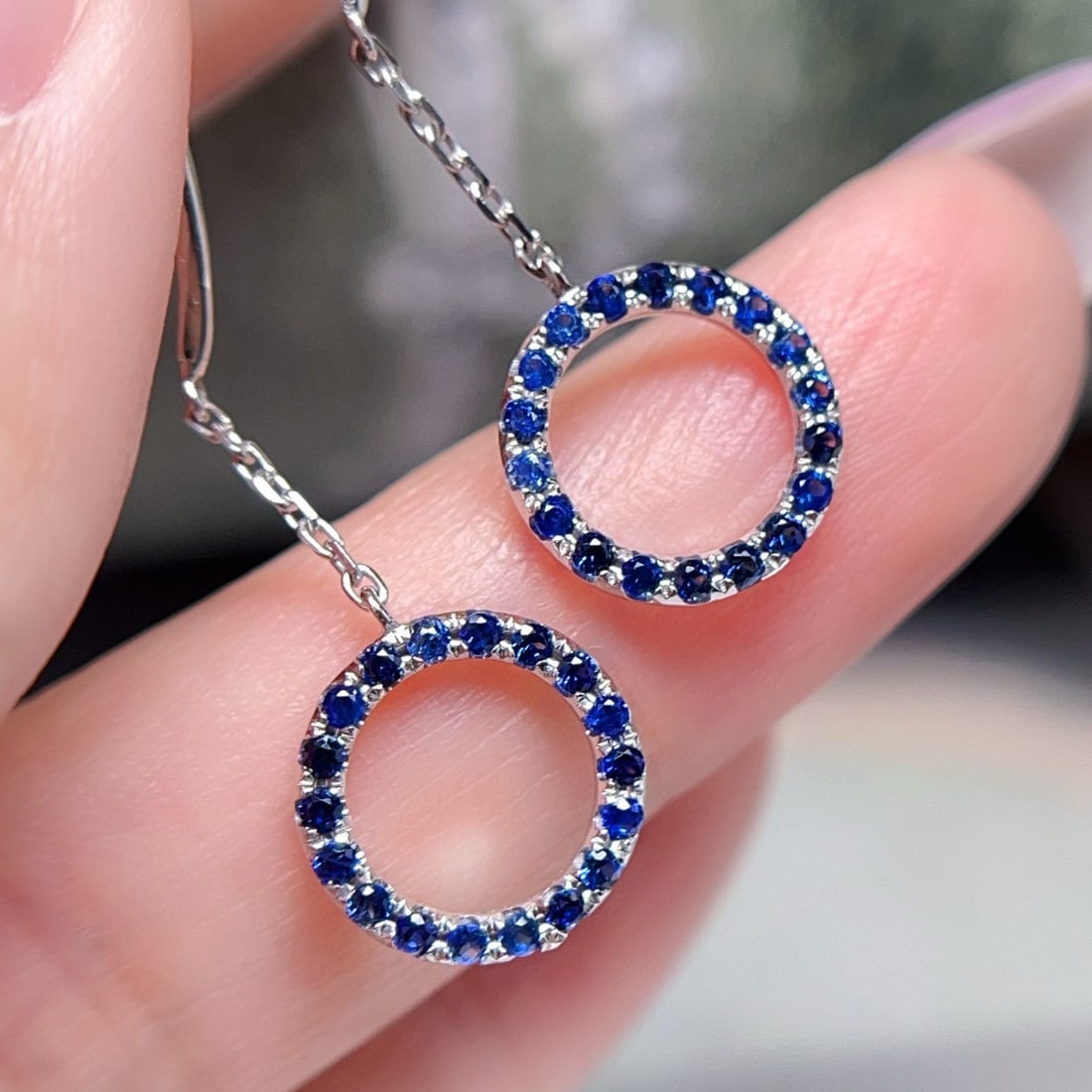 14k Gold 1.00 Ct Natural Sapphire Earrings - 4
