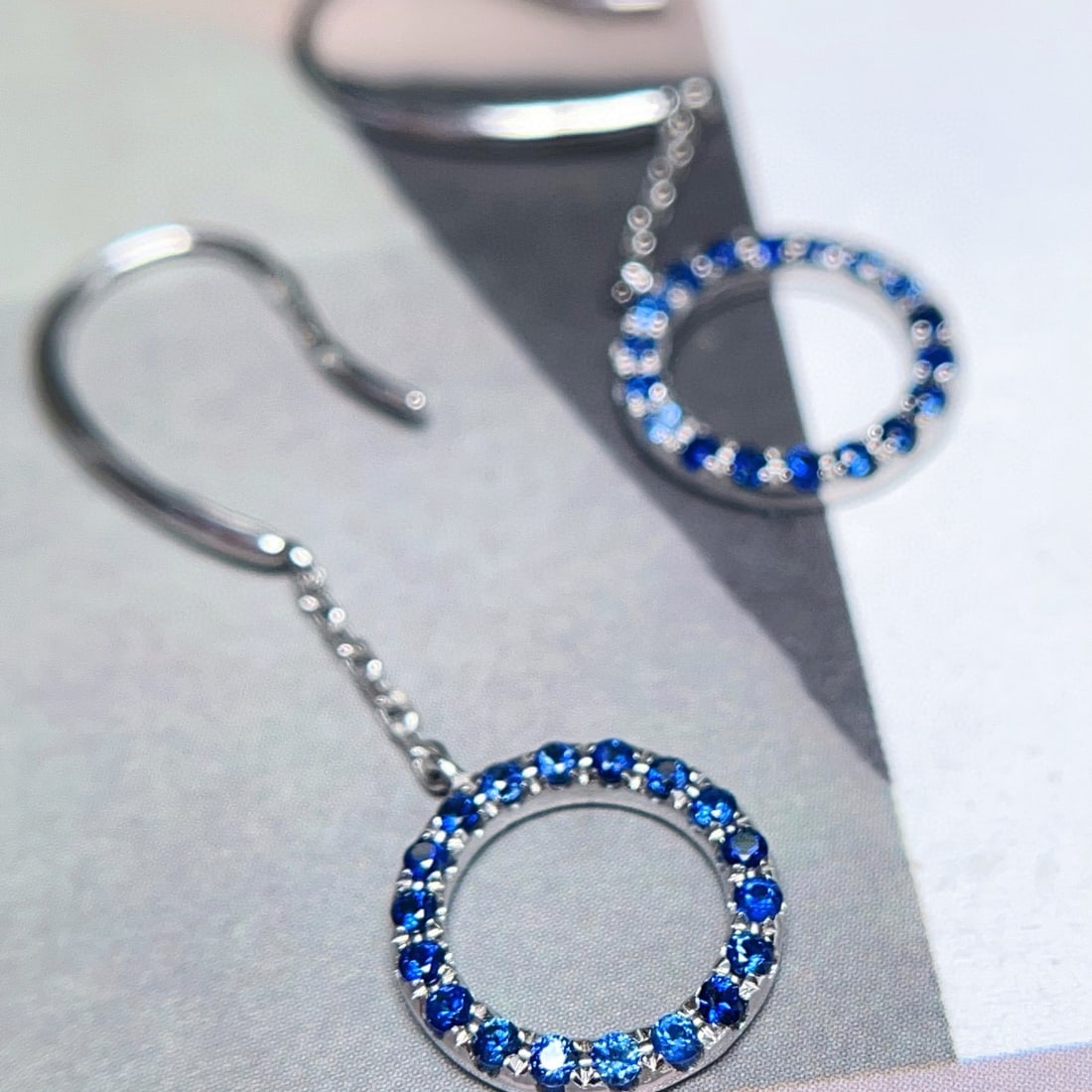 14k Gold 1.00 Ct Natural Sapphire Earrings - 5