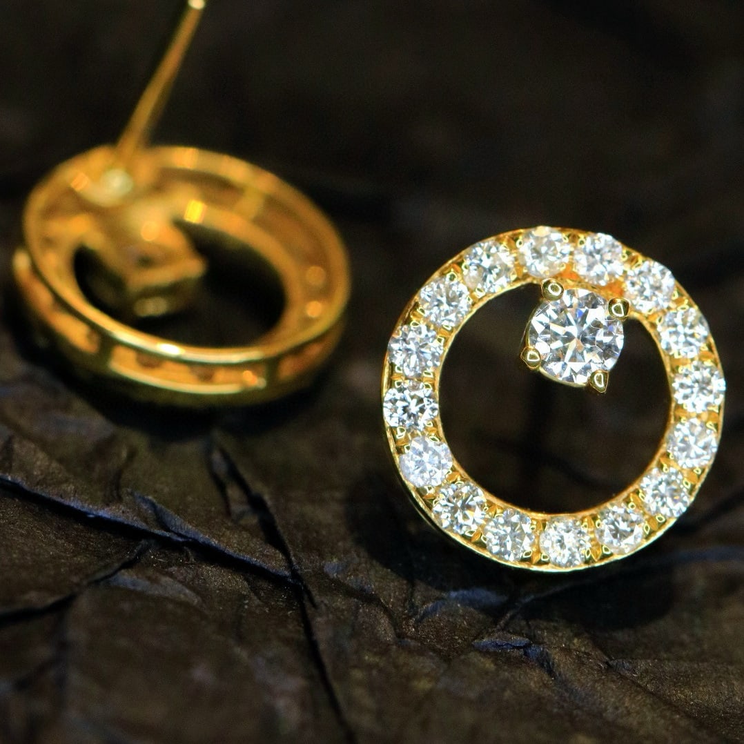 14k Gold 0.8 Ct Natural H Diamond Earrings - 6
