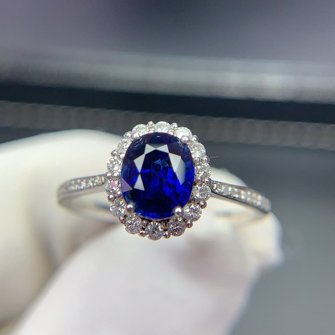 14k Gold 1.25 Ct Natural Sapphire & Diamond Ring - 2