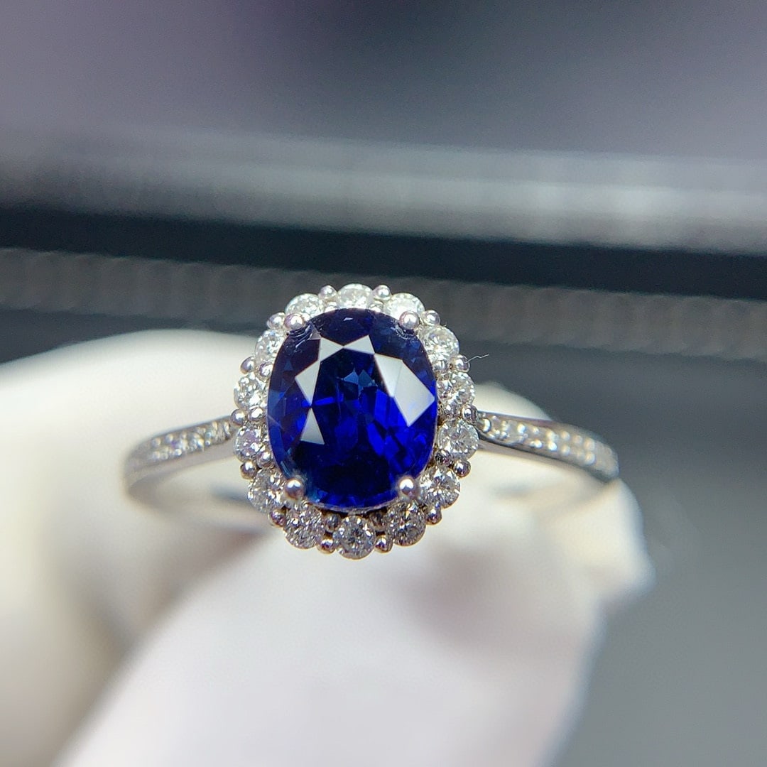 14k Gold 1.25 Ct Natural Sapphire & Diamond Ring - 3