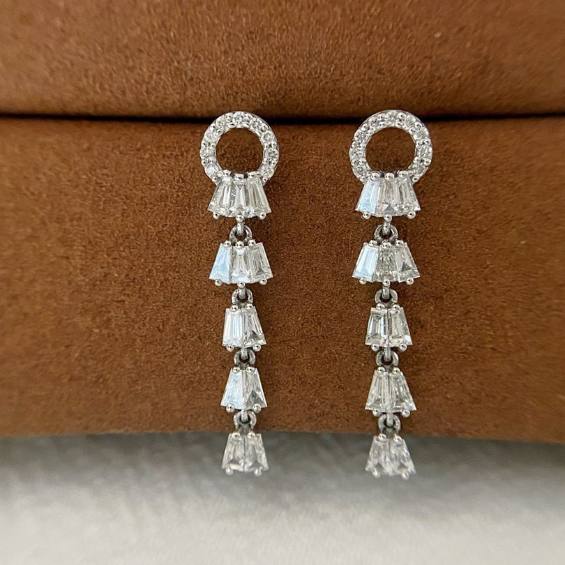 14k Gold 1.2 Ct Natural H Diamond Earrings - 2