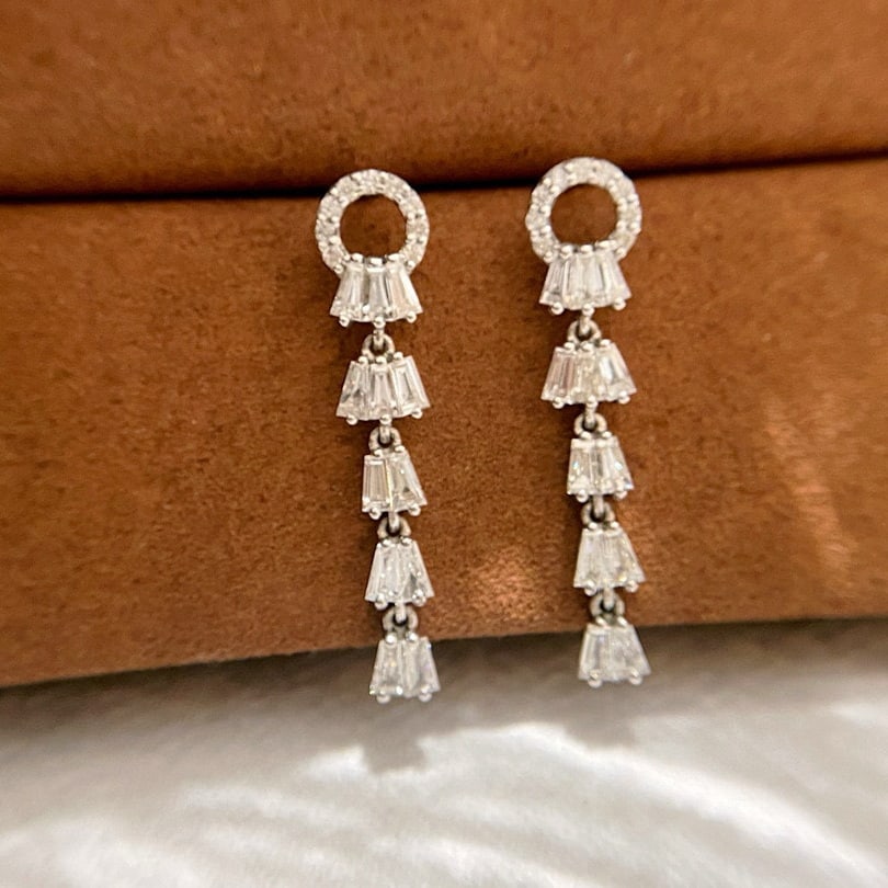 14k Gold 1.2 Ct Natural H Diamond Earrings - 3