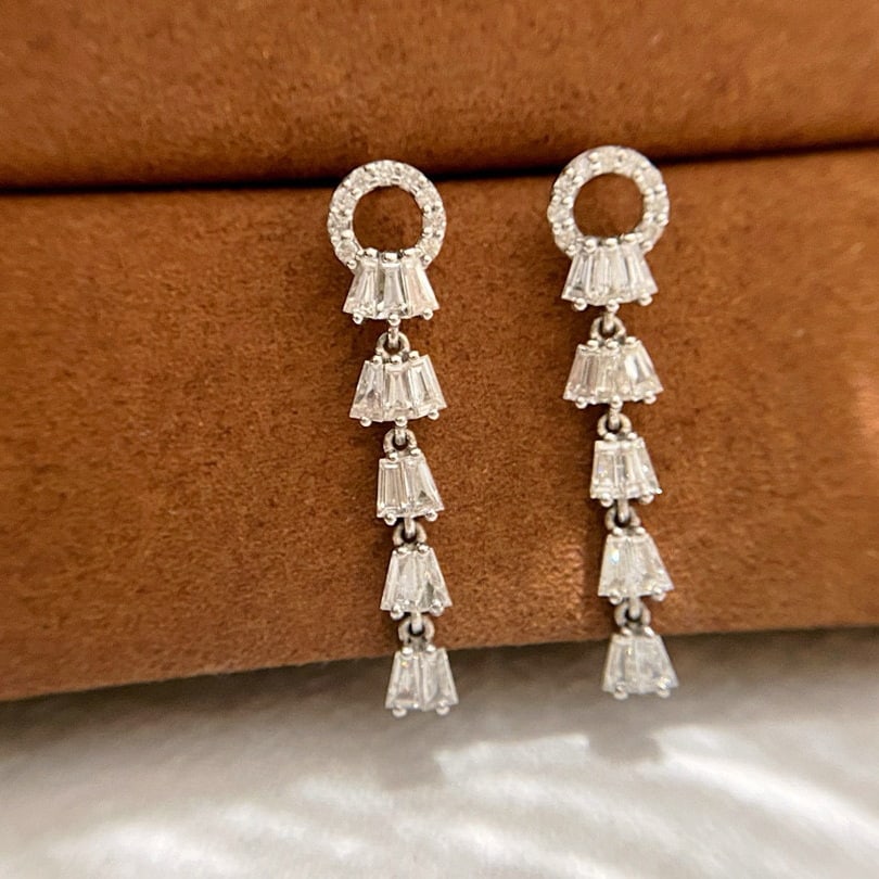 14k Gold 1.2 Ct Natural H Diamond Earrings - 4