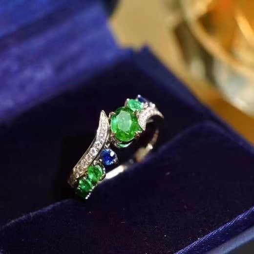 14k Gold 1.16 Ctw Vivid Green Natural Emerald & Emerald Ring - 4