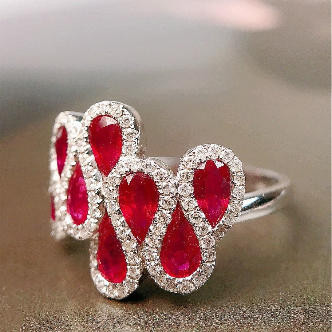 14k Gold 2.52 Ctw Natural Ruby & Diamond Ring - 4