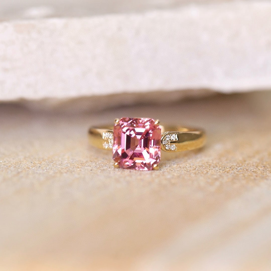 14k Gold 2.85 Ctw Natural Tourmaline & Diamond Ring - 4