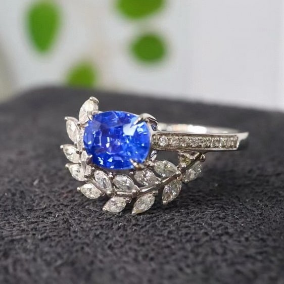14k Gold 2.13 Ctw Natural Sapphire & Diamond Ring - 2