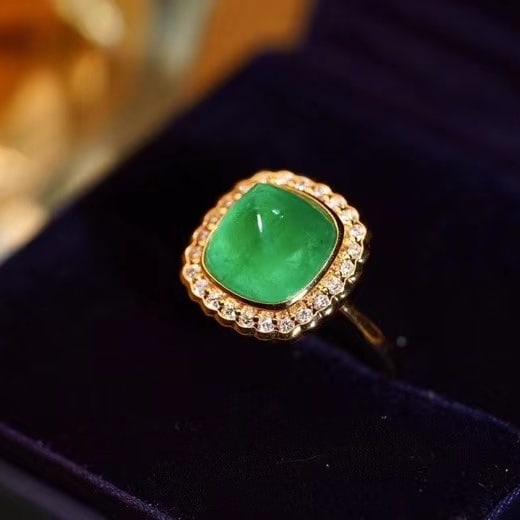 14k Gold 5.96 Ctw Natural Emerald & Diamond Ring - 3