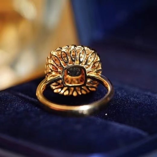 14k Gold 5.96 Ctw Natural Emerald & Diamond Ring - 5