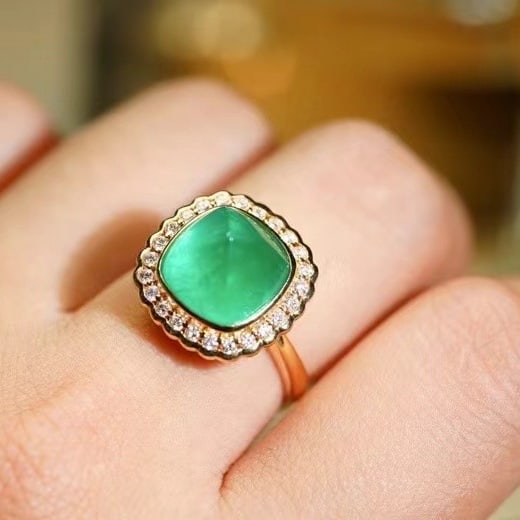 14k Gold 5.96 Ctw Natural Emerald & Diamond Ring - 6
