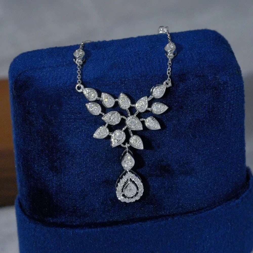14k Gold 0.7 Ct Natural H Diamond Necklace - 3
