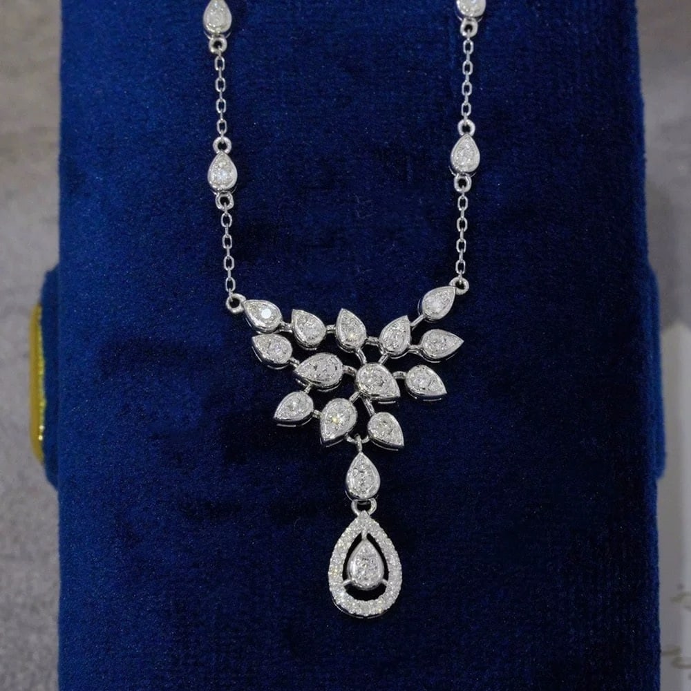 14k Gold 0.7 Ct Natural H Diamond Necklace - 5