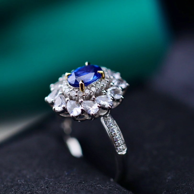 14k Gold 2.31 Ctw Natural Sapphire & Sapphire Ring - 3