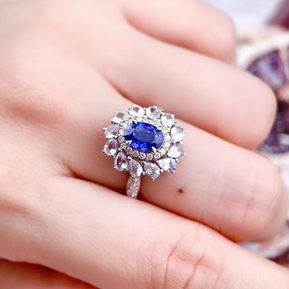 14k Gold 2.31 Ctw Natural Sapphire & Sapphire Ring - 4