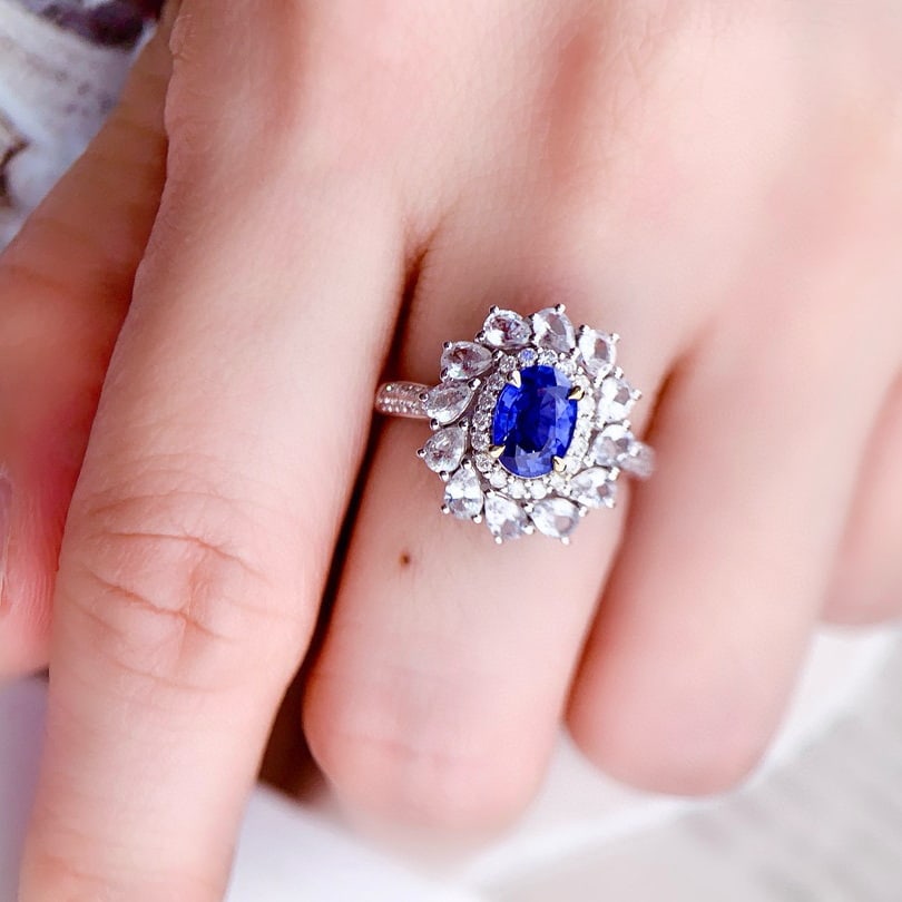 14k Gold 2.31 Ctw Natural Sapphire & Sapphire Ring - 5
