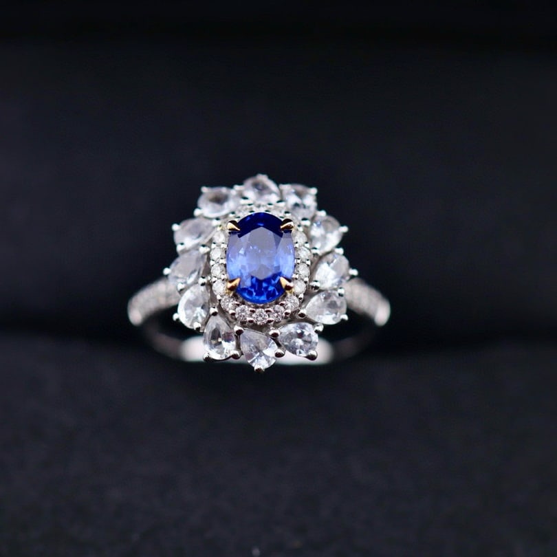 14k Gold 2.31 Ctw Natural Sapphire & Sapphire Ring - 6