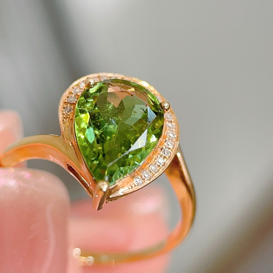 14k Gold 2.3 Ct Natural Tourmaline & Diamond Ring - 3
