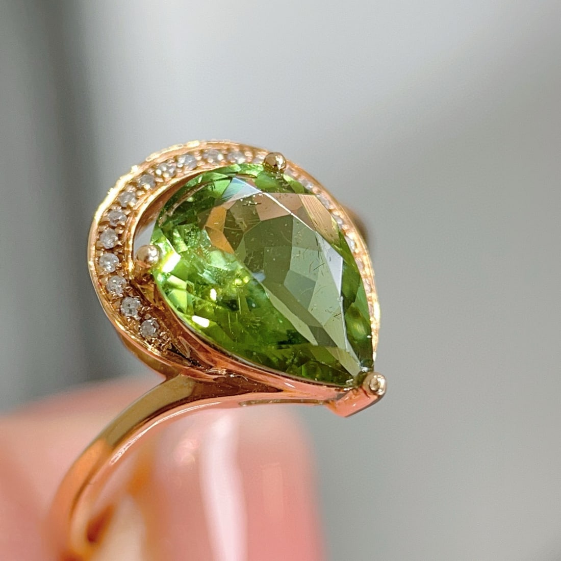 14k Gold 2.3 Ct Natural Tourmaline & Diamond Ring - 5