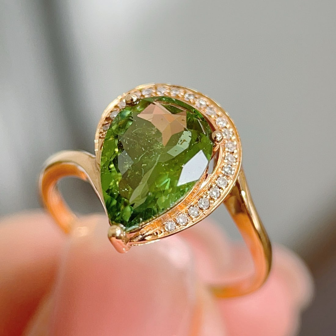 14k Gold 2.3 Ct Natural Tourmaline & Diamond Ring - 6