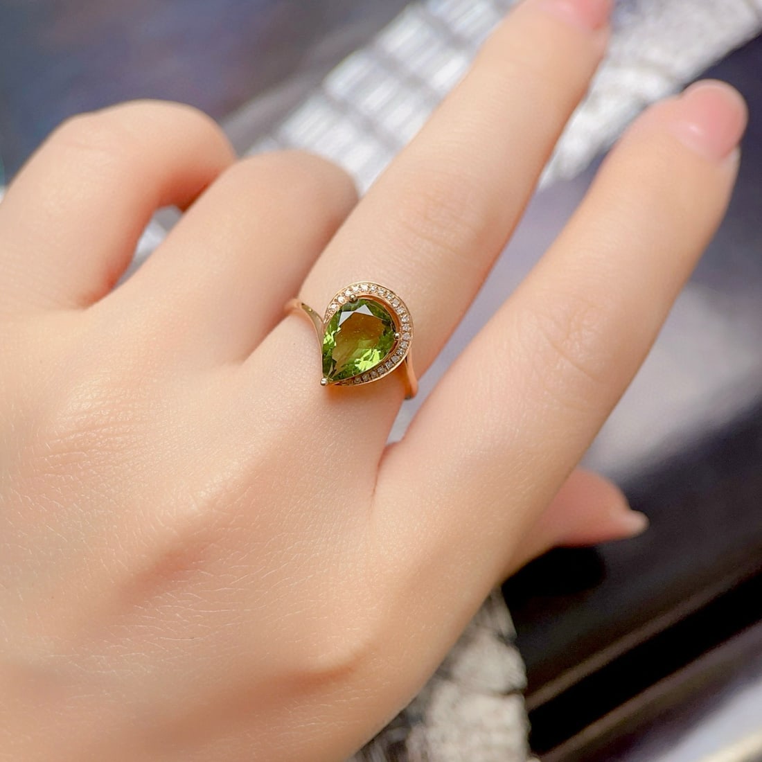 14k Gold 2.3 Ct Natural Tourmaline & Diamond Ring - 7