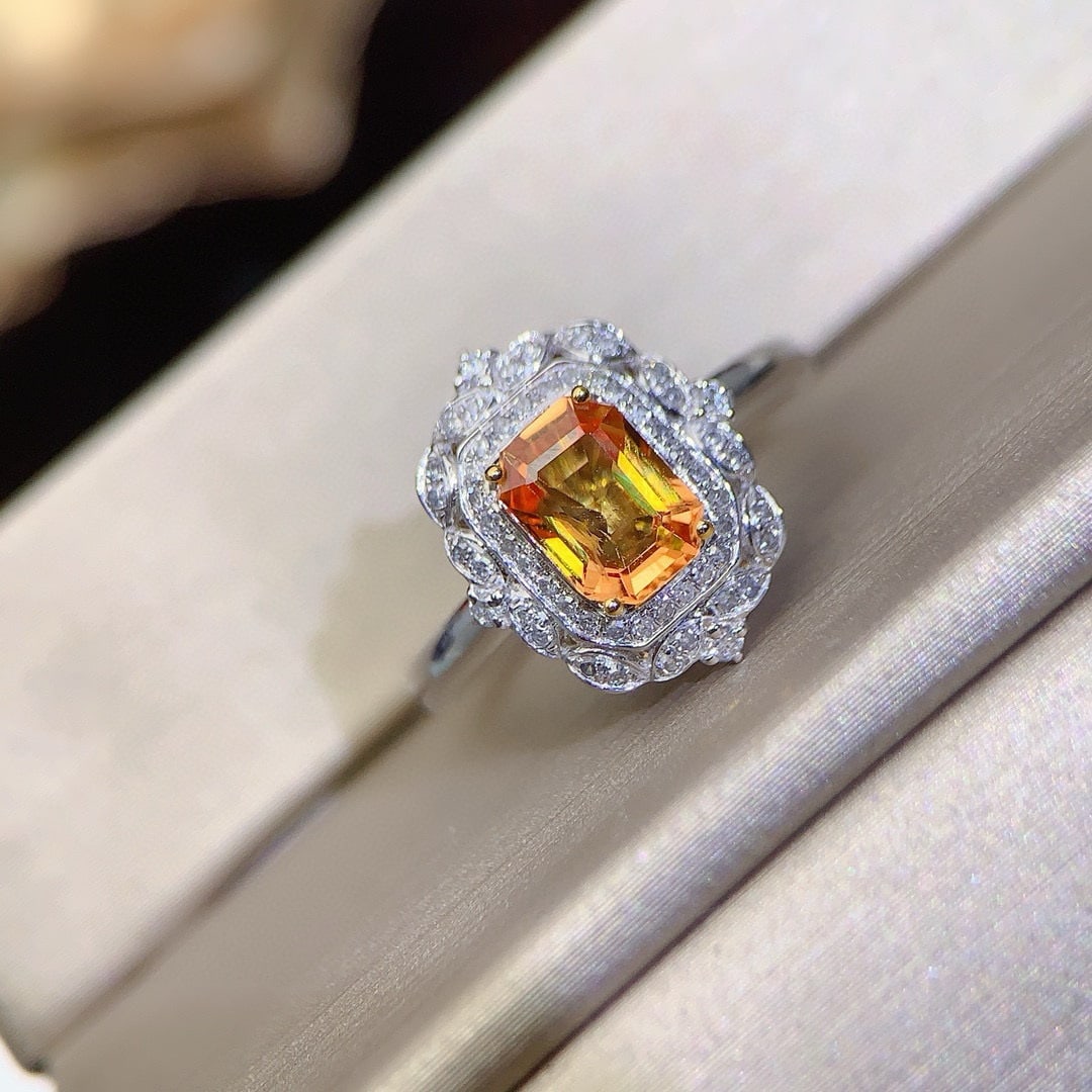 14k Gold 1.39 Ctw Natural Sapphire & Diamond Ring - 3