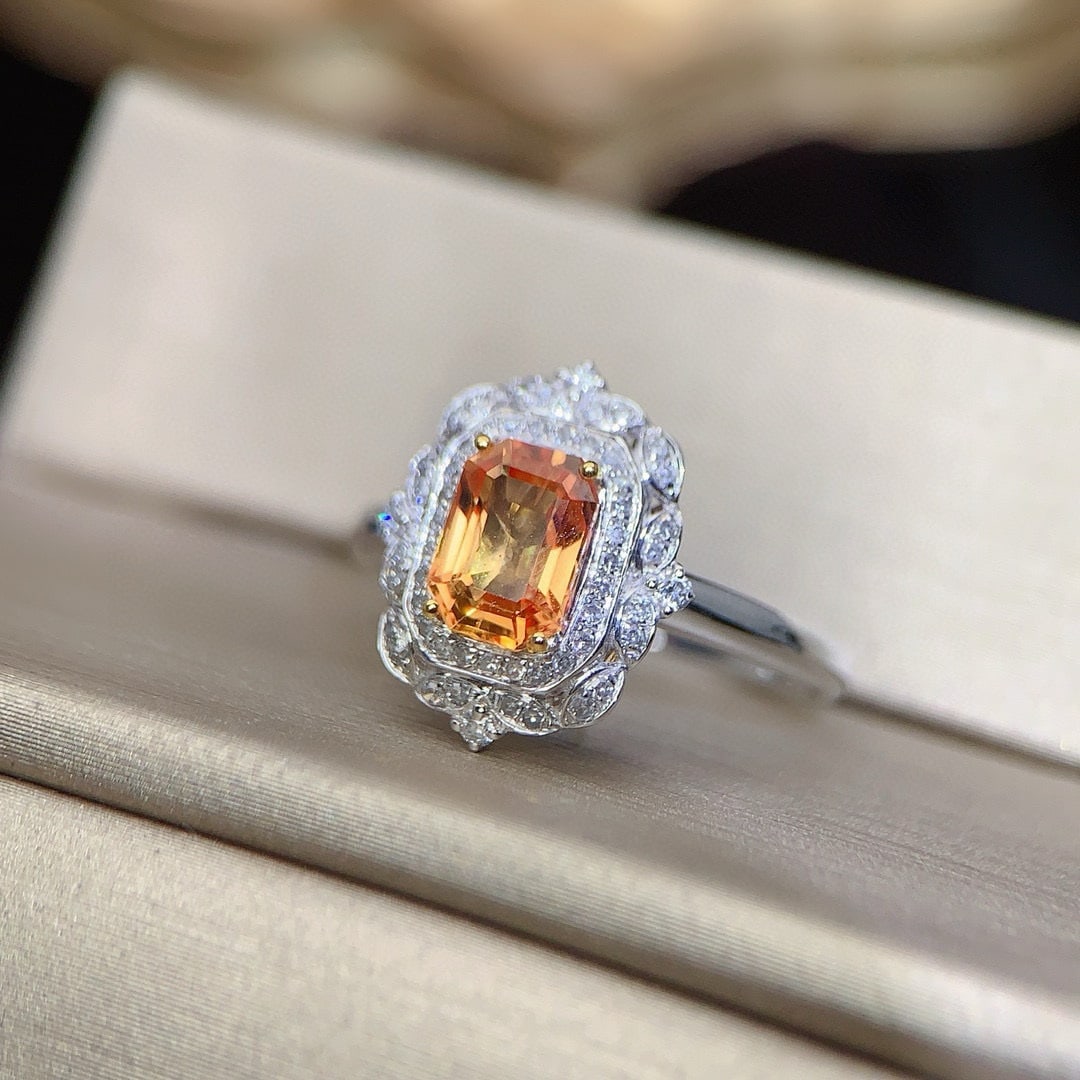 14k Gold 1.39 Ctw Natural Sapphire & Diamond Ring - 4