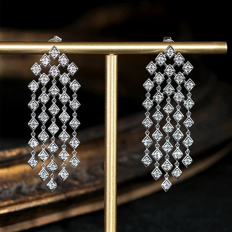 14k Gold 1.35 Ct Natural H Diamond Earrings - 3