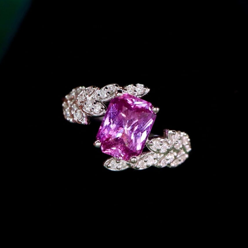 14k Gold 1.55 Ctw Natural Sapphire & Diamond Ring - 4