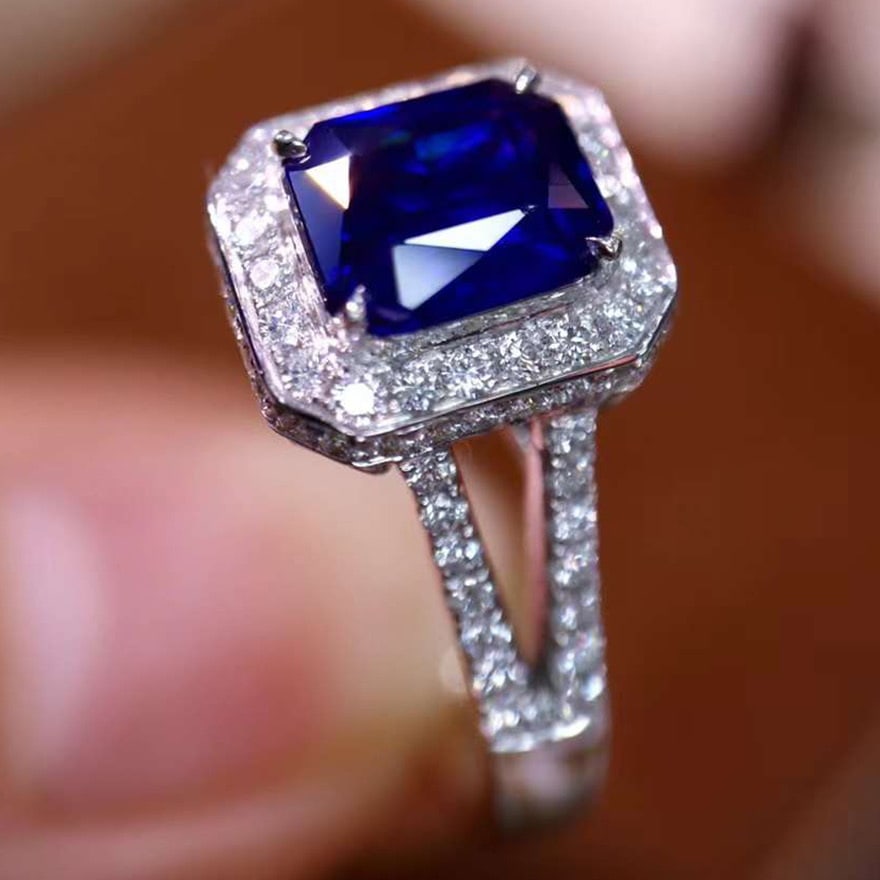 14k Gold 1.76 Ctw Natural Sapphire & Diamond Ring - 2