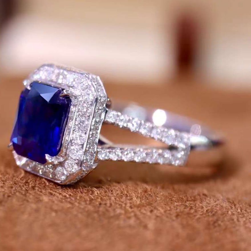 14k Gold 1.76 Ctw Natural Sapphire & Diamond Ring - 4