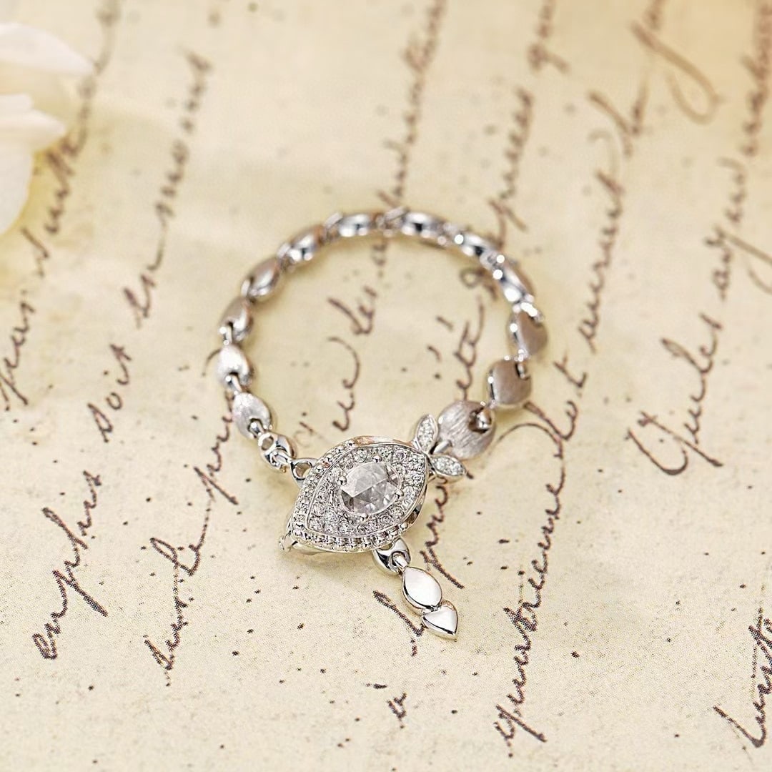 14k Gold 0.18 Ctw Natural H Diamond Ring/pendant( Without Chain ): Ref:230974067 // gold content:14k gold // ring size:adjustable // // main gemstone:diamond // shape:oval // carat weight:0. 11ct // clarity grade:vs-si // color:h // treatment:natural // // adjacent