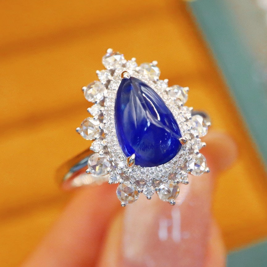 14k Gold 2.46 Ctw Natural Sapphire & Diamond Ring - 3