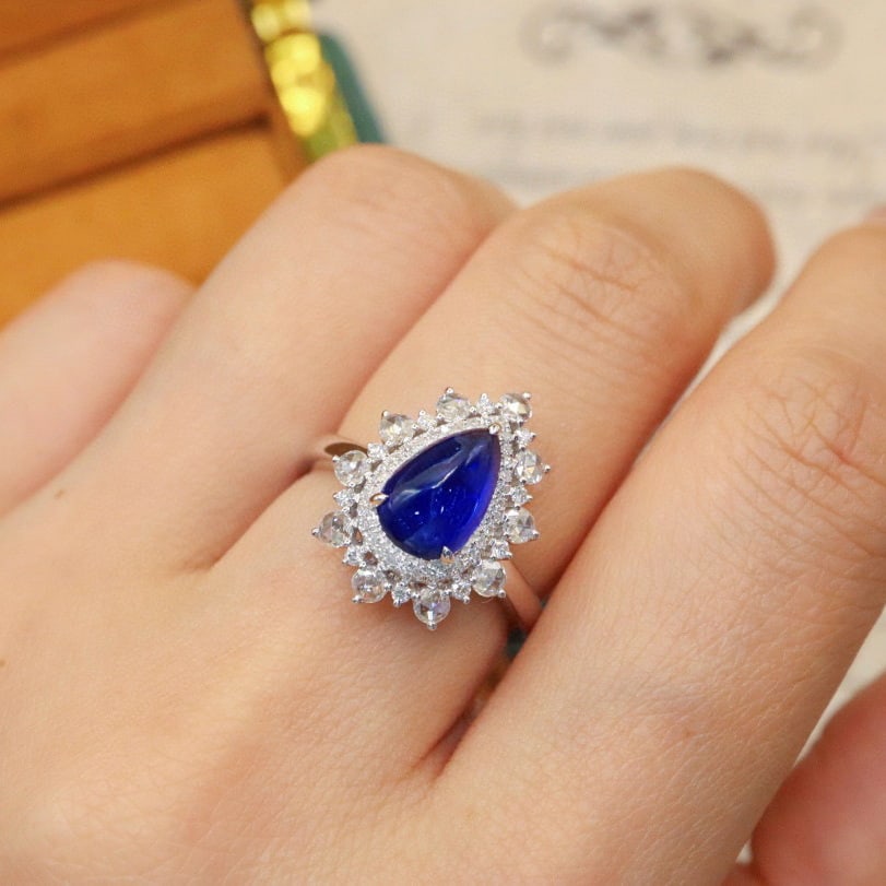14k Gold 2.46 Ctw Natural Sapphire & Diamond Ring - 5