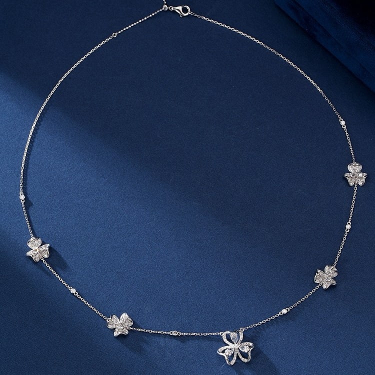 14k Gold 1.54 Ctw Natural H Diamond Necklace - 3