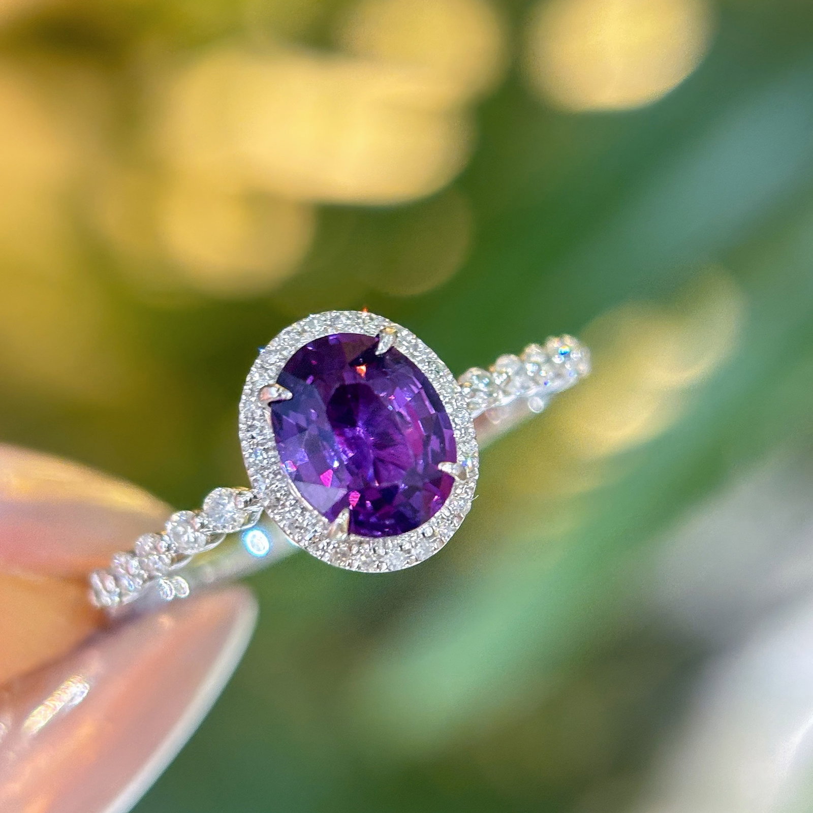 14k Gold 1.16 Ct Natural Sapphire & Diamond Ring - 2
