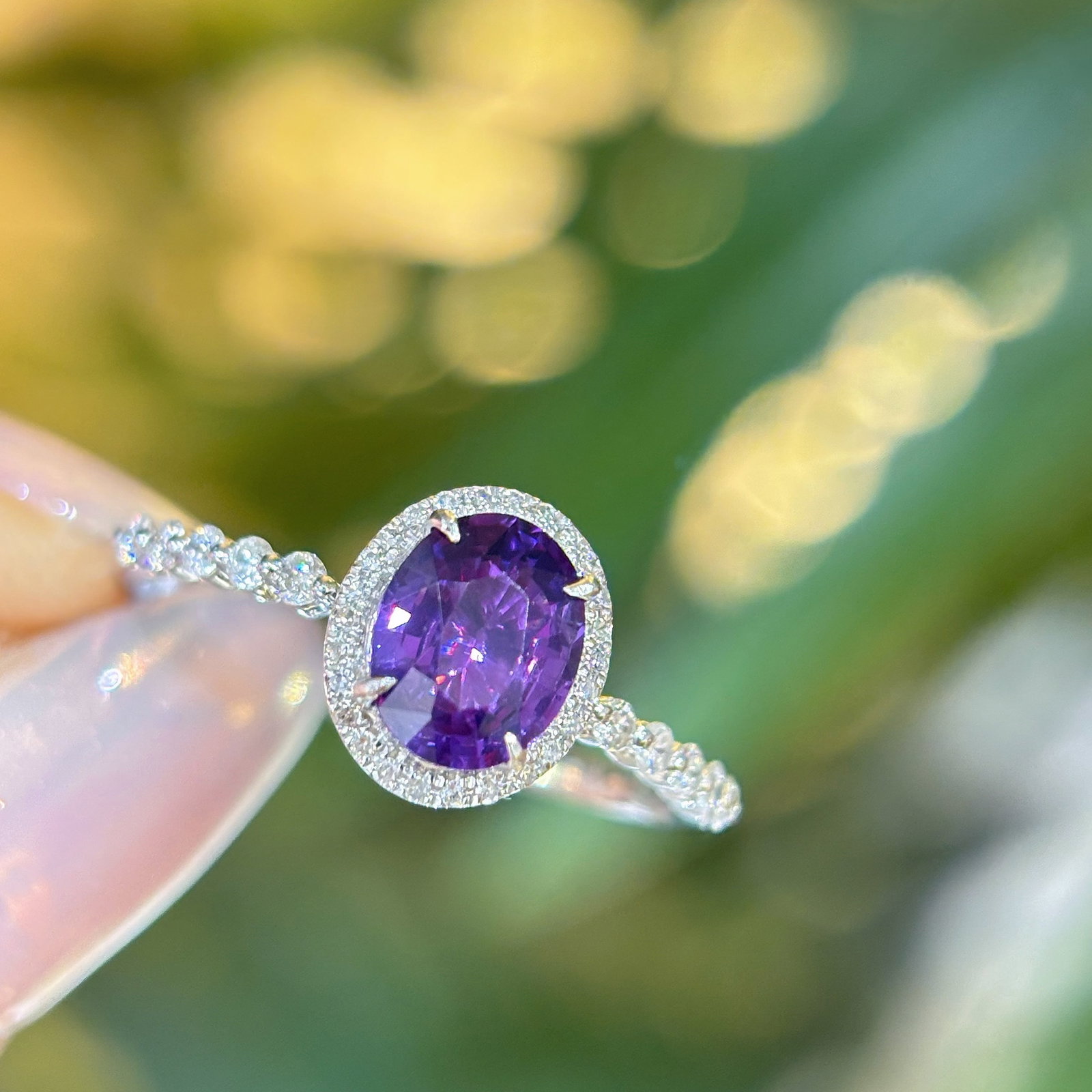 14k Gold 1.16 Ct Natural Sapphire & Diamond Ring - 3