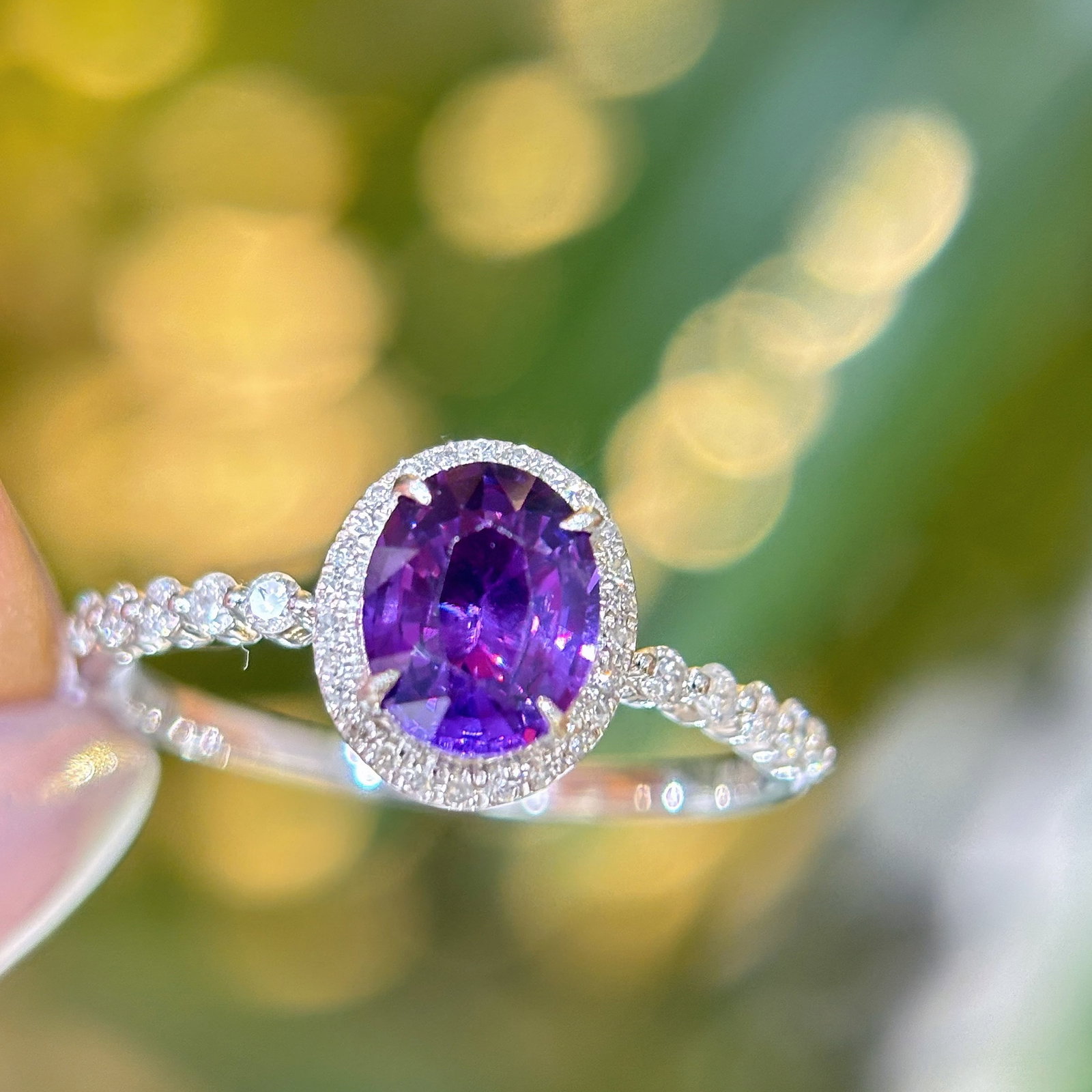 14k Gold 1.16 Ct Natural Sapphire & Diamond Ring - 4