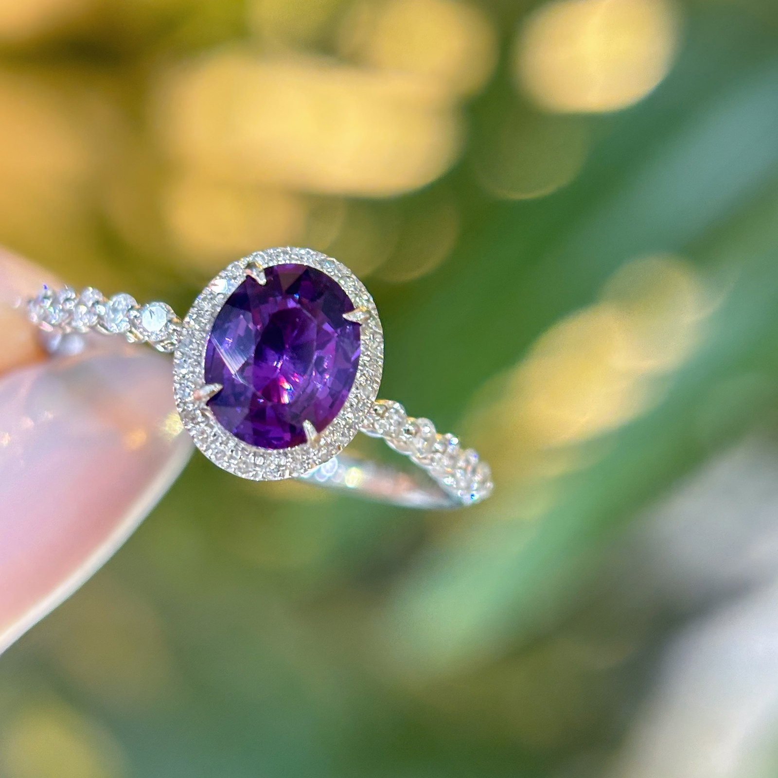 14k Gold 1.16 Ct Natural Sapphire & Diamond Ring - 5