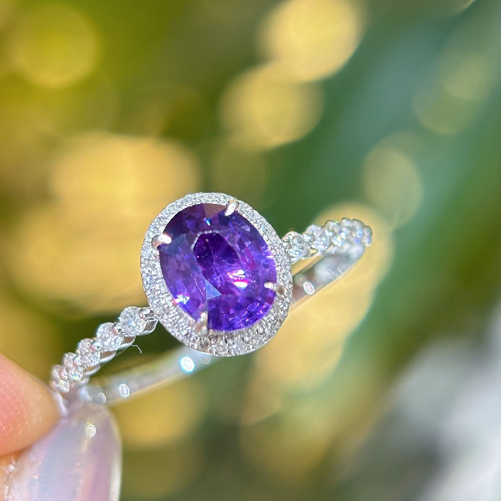 14k Gold 1.16 Ct Natural Sapphire & Diamond Ring - 6