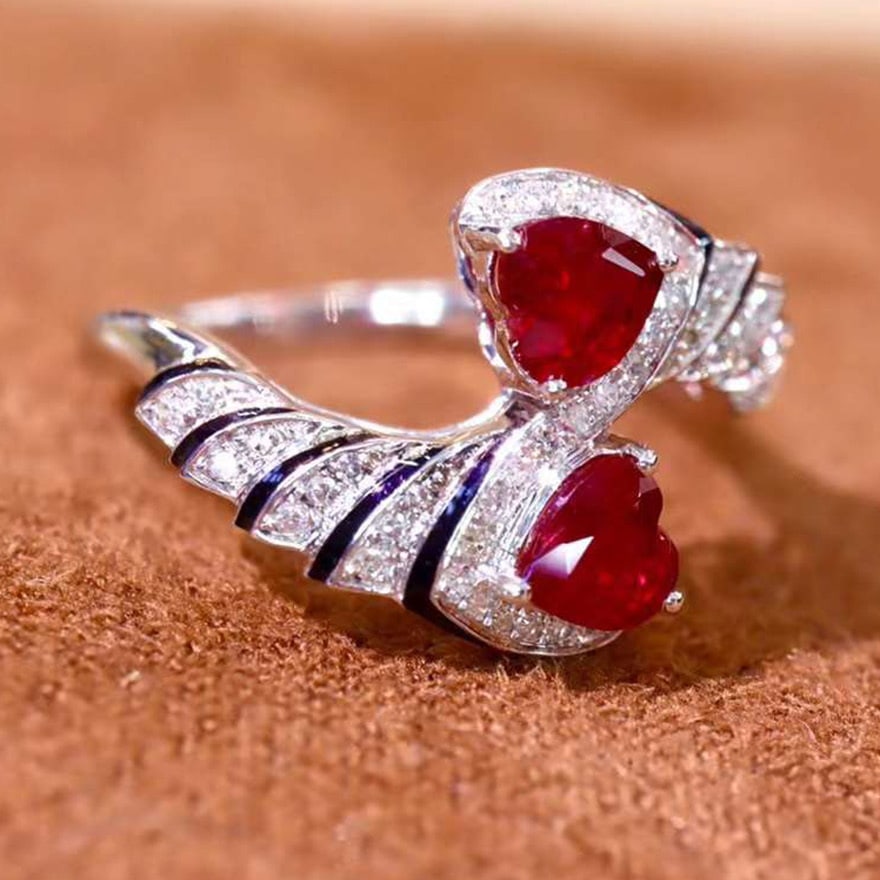 14k Gold 1.07 Ctw Vivid Red Natural Ruby & Diamond Ring - 4