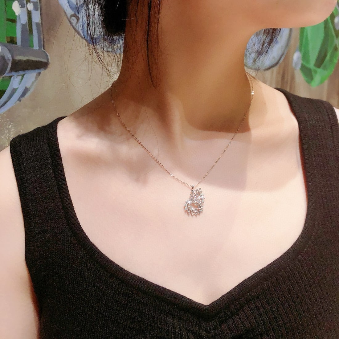 14k Gold 0.52 Ctw Natural H Diamond Pendant( Without Chain ) - 4