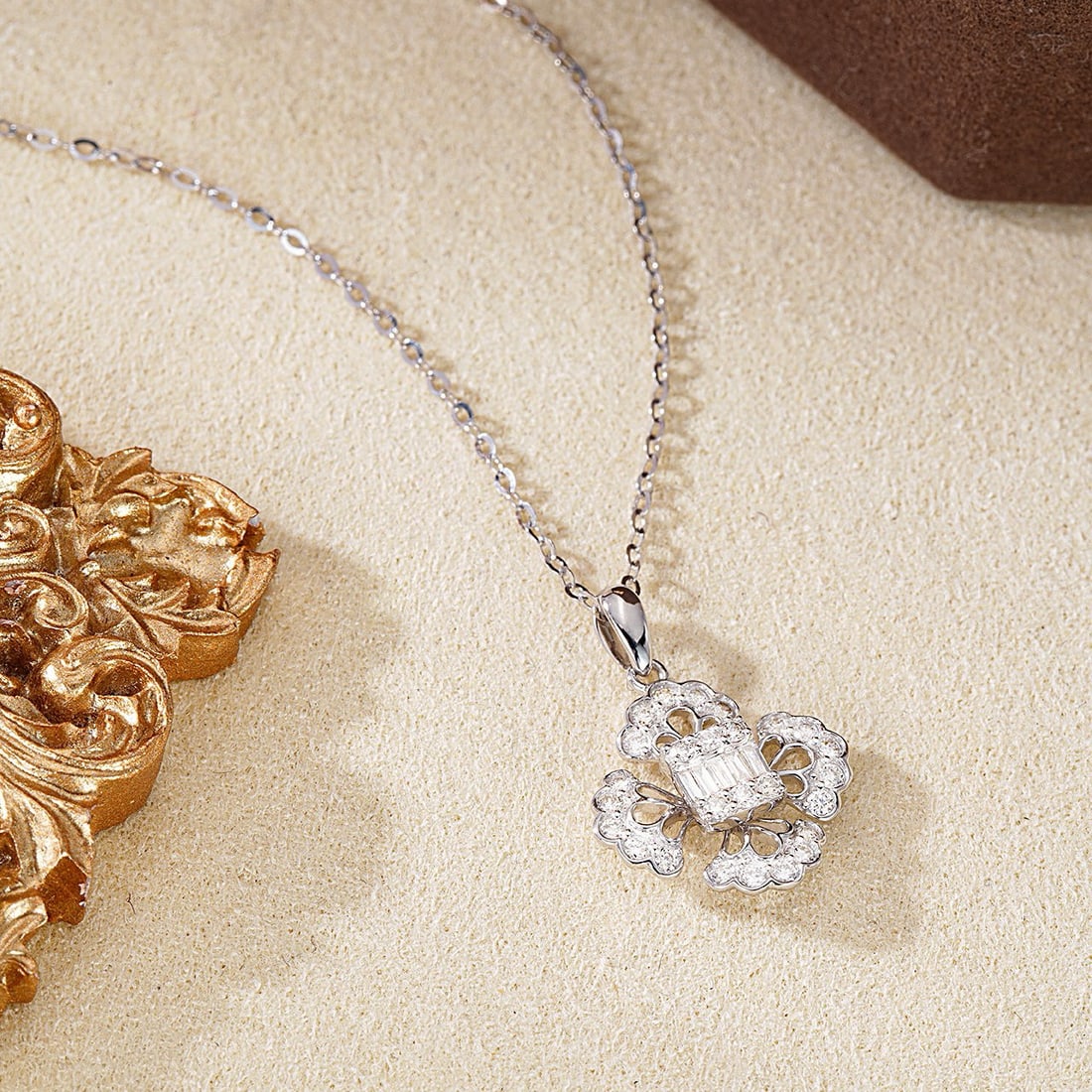 14k Gold 0.36 Ctw Natural H Diamond Pendant( Without Chain ) - 3