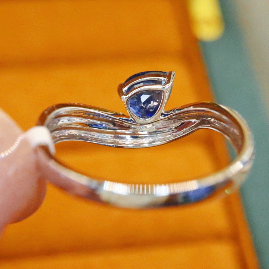 14k Gold 1.20 Ctw Natural Sapphire & Diamond Ring - 2
