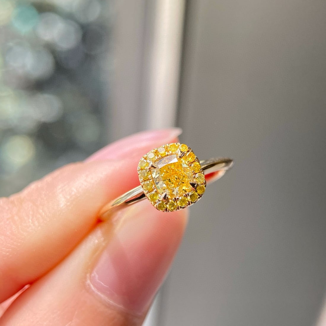 14k Gold 0.62 Ctw Natural Yellow Diamond & Yellow Diamond Ring - 3